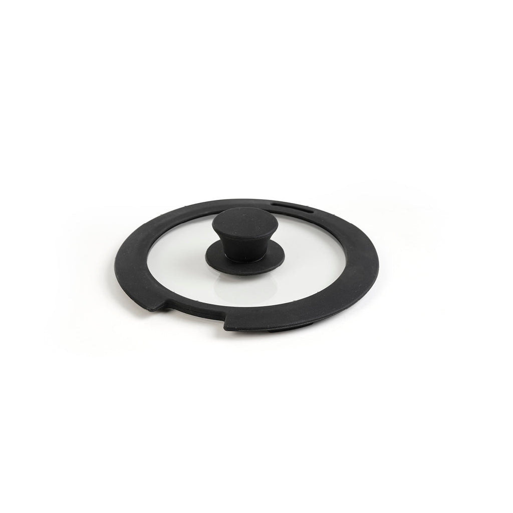 Glass lid with silicone knob - Black - 20 cm