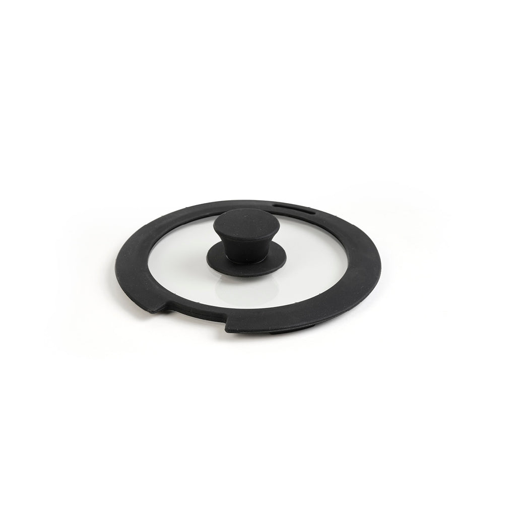 Glass lid with silicone knob - Black - 18 cm