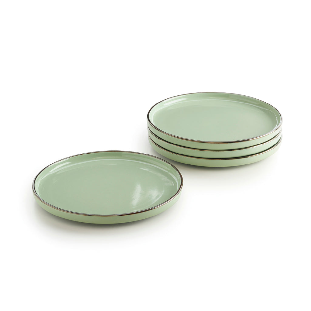 Set of 4 dinner plates - Light green