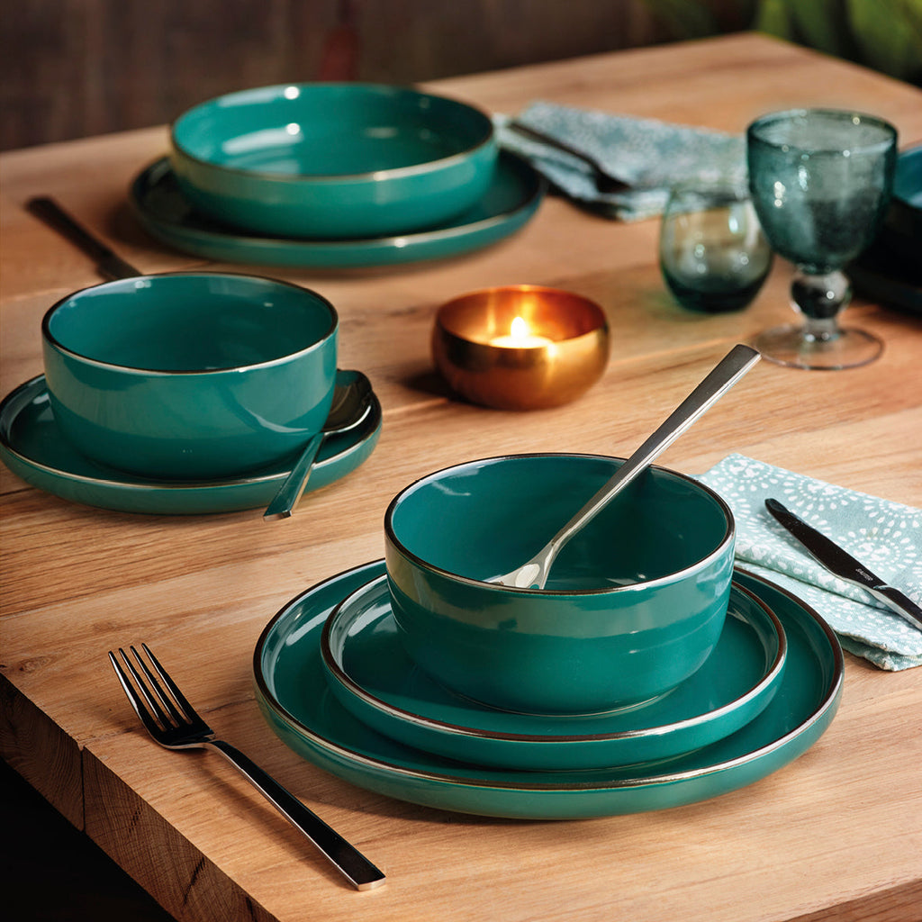 Set of 4 bowls embossed - Dark green