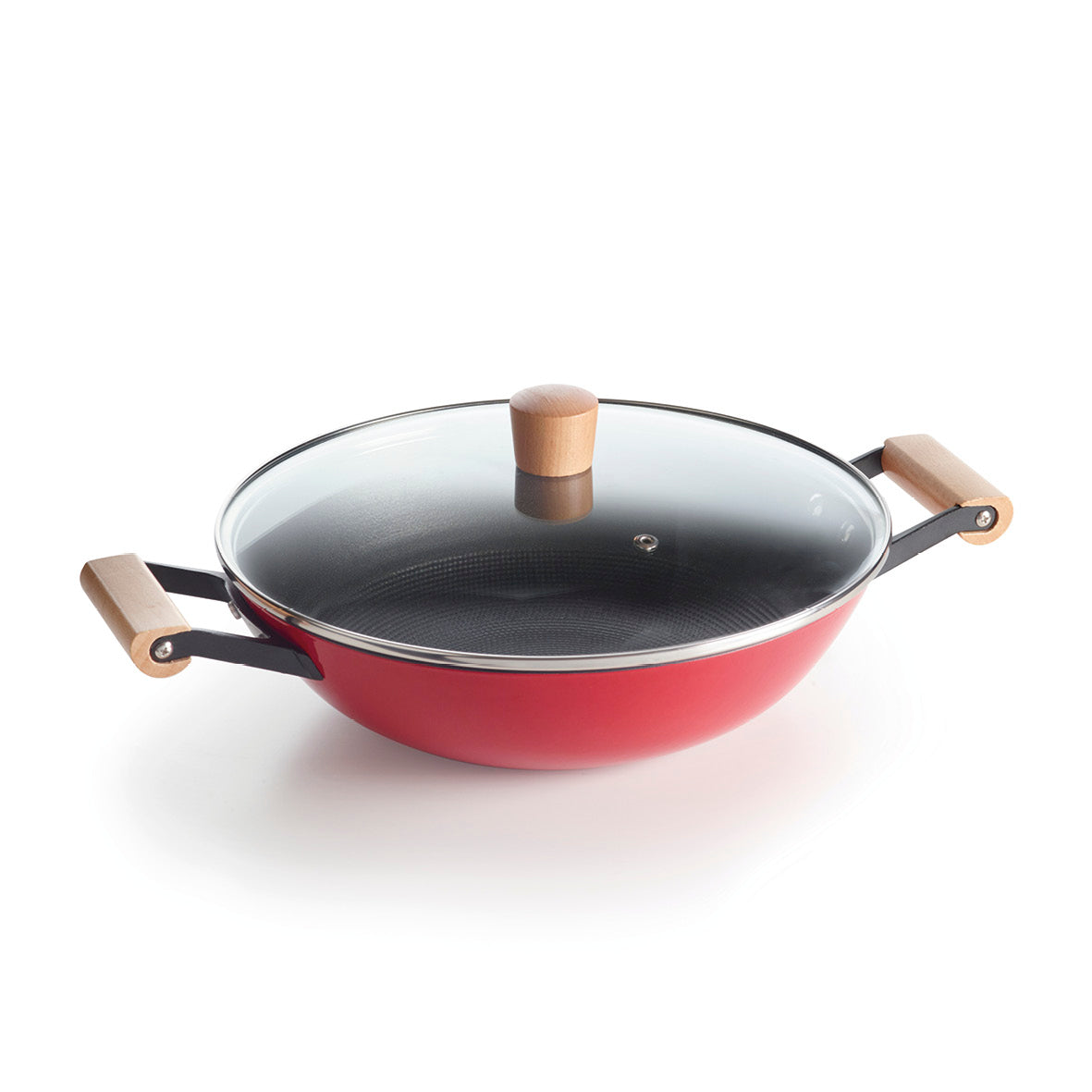 DNATS Wok en fer de haute qualité traditionnel à la main en fer Wok poêle  antiadhésive non-revêtement cuisinière à gaz batterie de cuisine 30/32/34  cm (Size : 34cm) : : Cuisine et