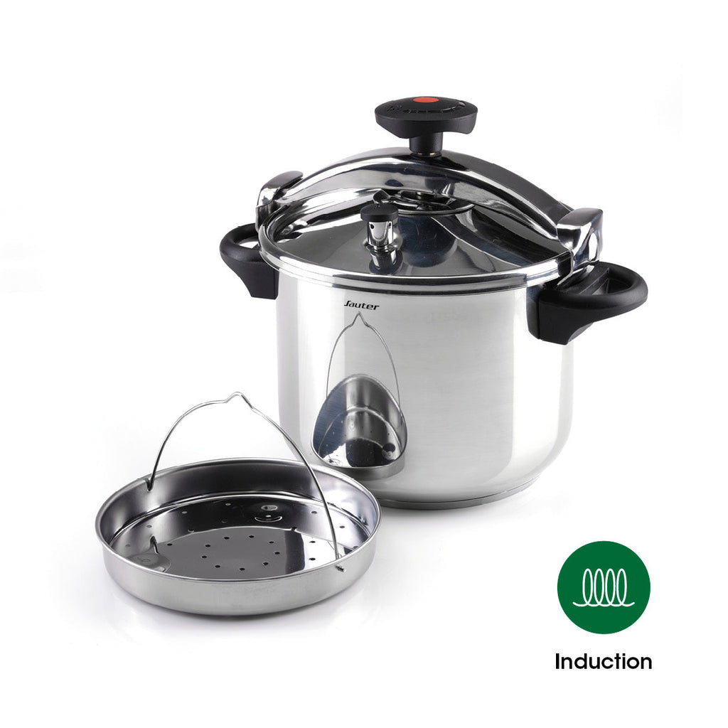 Pressure cooker with steaming basket - Silver